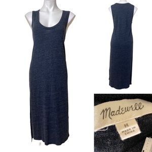 Madewell Heather Grey Sleeveless Midi Dress, Size Medium